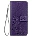 Supdigital Galaxy S10 Plus Case, Samsung S10 Plus Wallet Case, [Flower Embossed] PU Leather Flip Protective Case Cover with Card Holder and Stand for Samsung Galaxy S10+ Plus 6.4 inch 2019 (Purple)