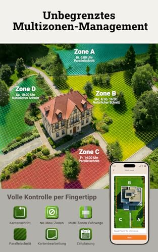 Worx Landroid Vision Cloud WR308E 2WD Mähroboter mit Garage, kabelloser Rasenmähroboter für bis zu 800 m², (KI-Hinderniserkennung, VSLAM + RTK-Cloud-Navigation, Auto-Kartierung, App-Steuerung)
