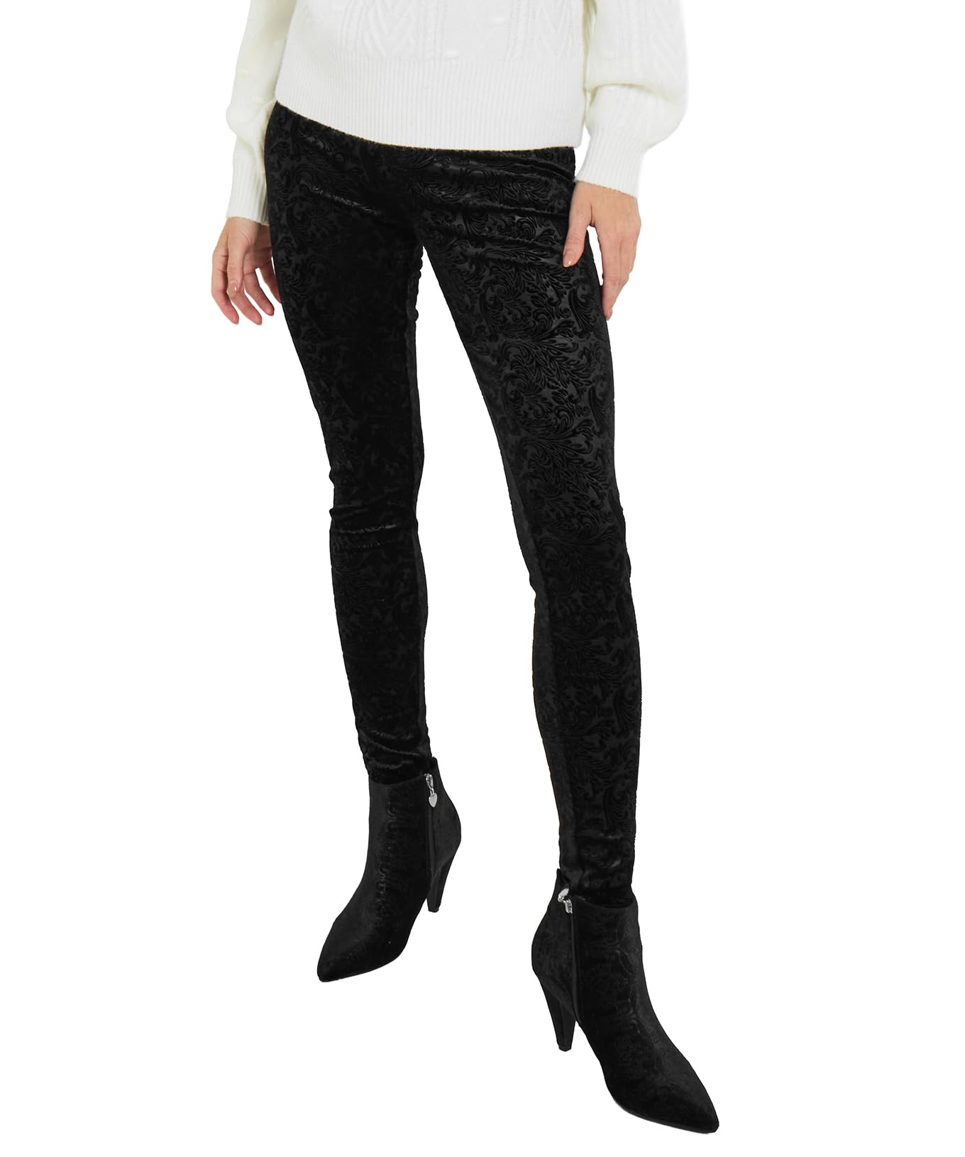 Joe Browns Women's Baroque Print Stretchy Leggings, Regular, Black, UK 8