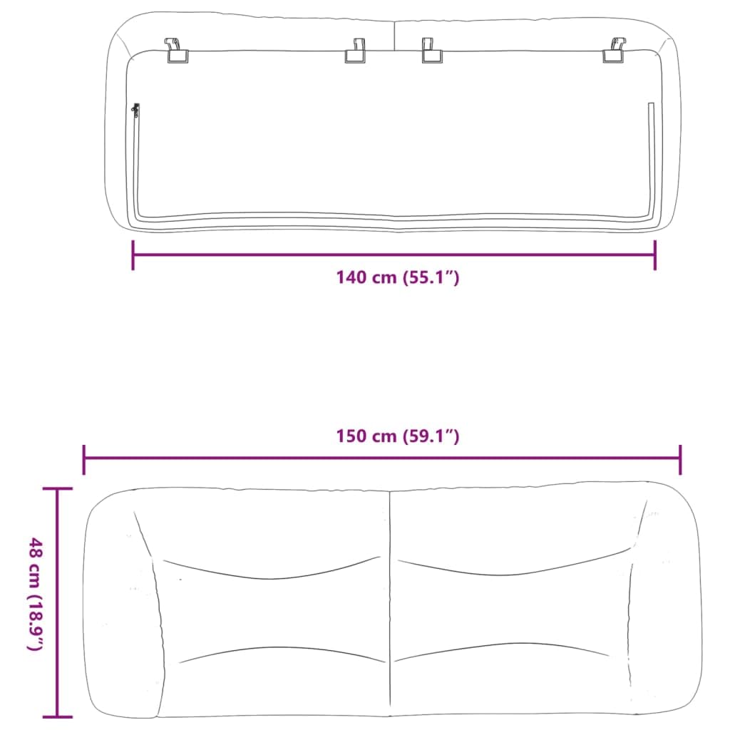 vidaXL Hoofdbordkussen Lichtgrijs 100 cm Fluweel
