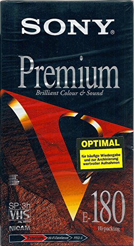 Sistema: VHS Sony E 180 V Premium Video cassette - Confezione da 1