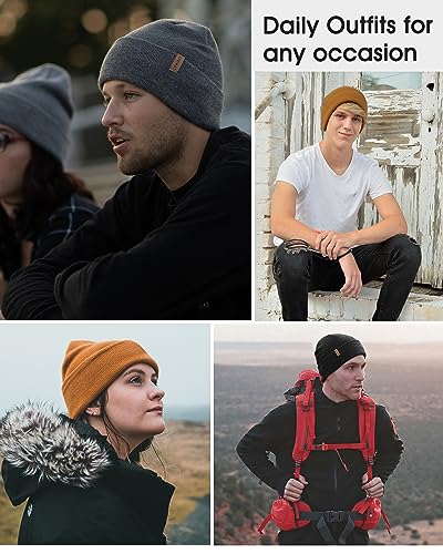 Image of FURTALK Unisex Cuffed Beanie Thick Double Knit Winter Skull Cap | Double-Layer Warmth, Ultra-Soft Itch-Free Knit, Snug No-Slip Fit, Essential Gear for Winter Jogging & Outdoor Sports