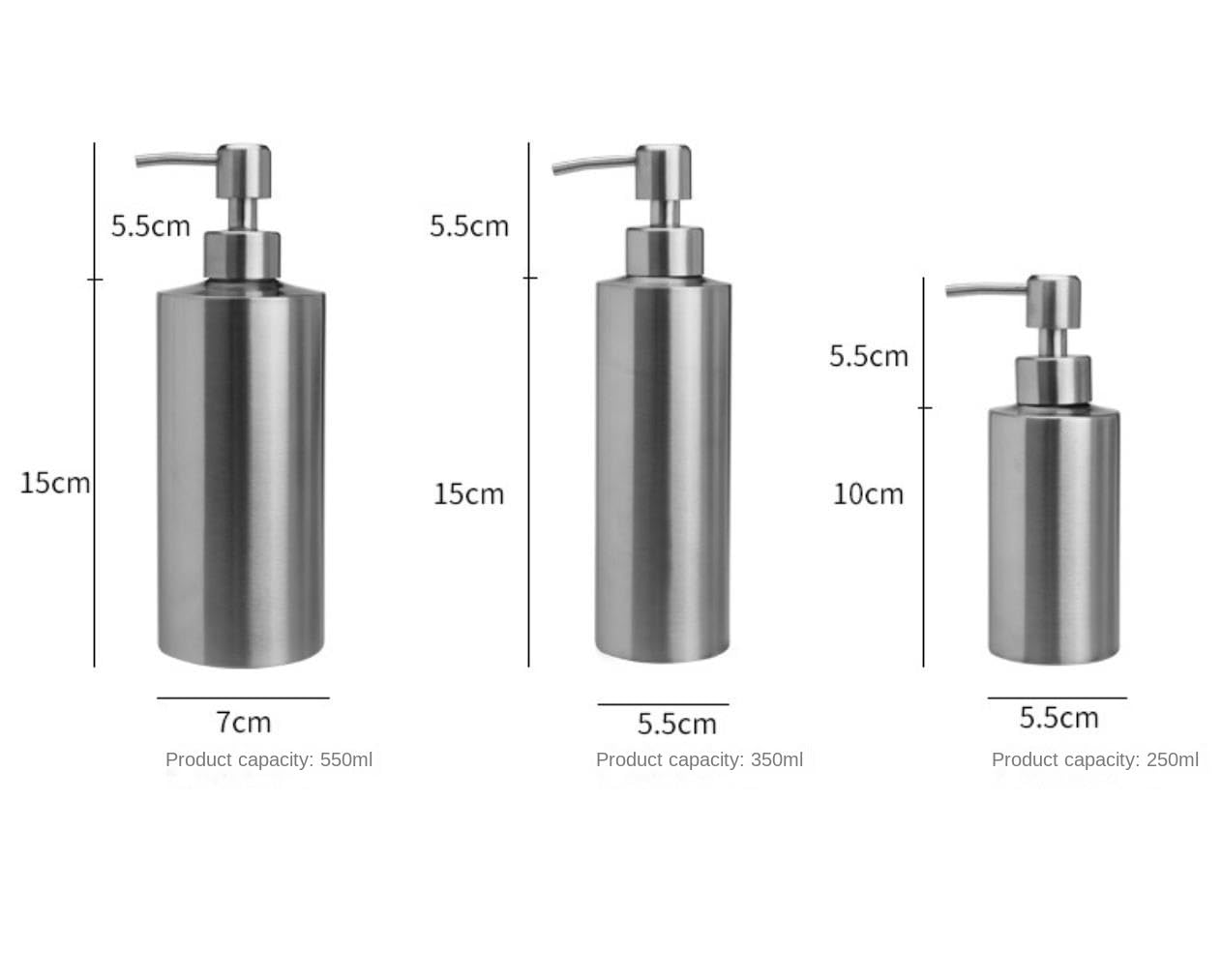 Nowoczesny dozownik mydła, wielokrotnego napełniania, do blatu roboczego, dozownik płynu do mycia naczyń (550 ml)