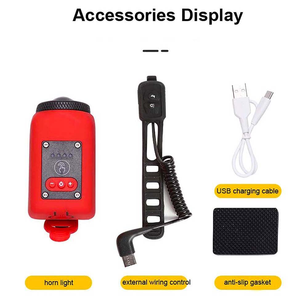 Luce della Bicicletta A LED con Clacson Elettrico MTB Mountain Bike Bell Headlight USB Ricaricabile Road Cycling Front Lamp Bike Accessori