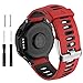 Cakamenshy Bracelet de montre compatible avec Garmin Forerunner 735XT 220 230 235 620 630 Approach S20 S5 S6 Bracelet en silicone souple avec boucle en métal pour montre intelligente Garmin (rouge)