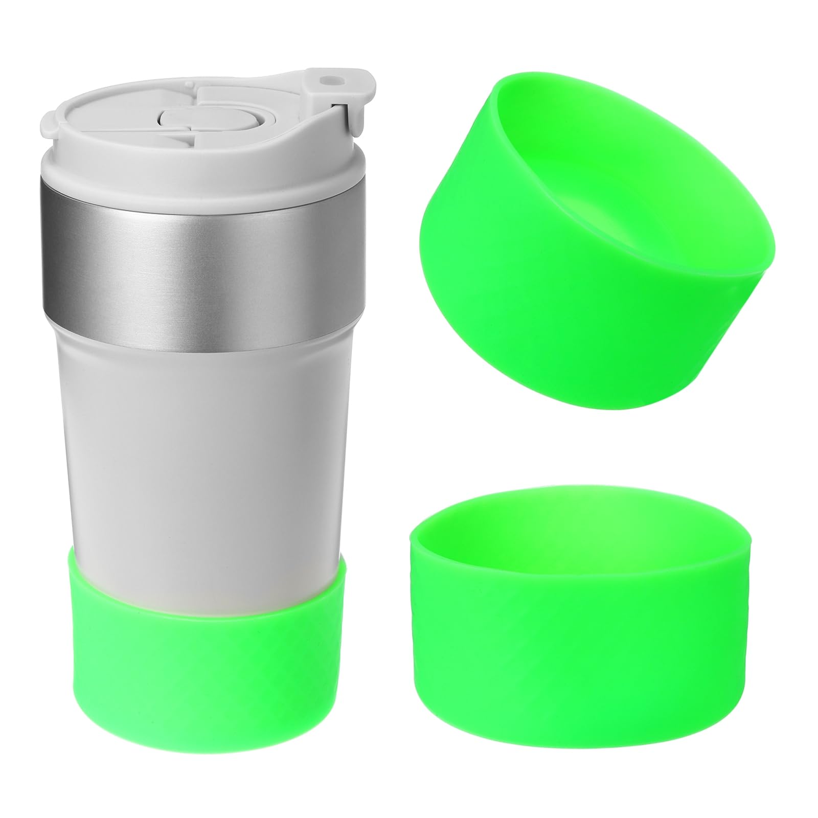 PATIKIL Silicone Water Bottle Boot, 2 Pcs 3 Inch Water Bottle Protective Sleeves 12-24 oz Anti-Slip Bottom Cover Sleeve Accessory Protector for Sports Water Bottles, Green