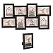 SONGMICS Picture Frames Collage for 8 Photos in 4" x 6" and 1 Single Frame, Display Wood Grain, Glass Front, Assembly Required, Black URPF08B