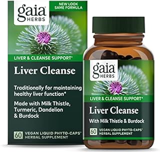 Gaia Herbs Liver Cleanse - Liver Health Support Herbal Supplement with Milk Thistle, Burdock, Turmeric Curcumin, Dandelion, and More - 60 Vegan Liquid Phyto-Caps (30 Servings)