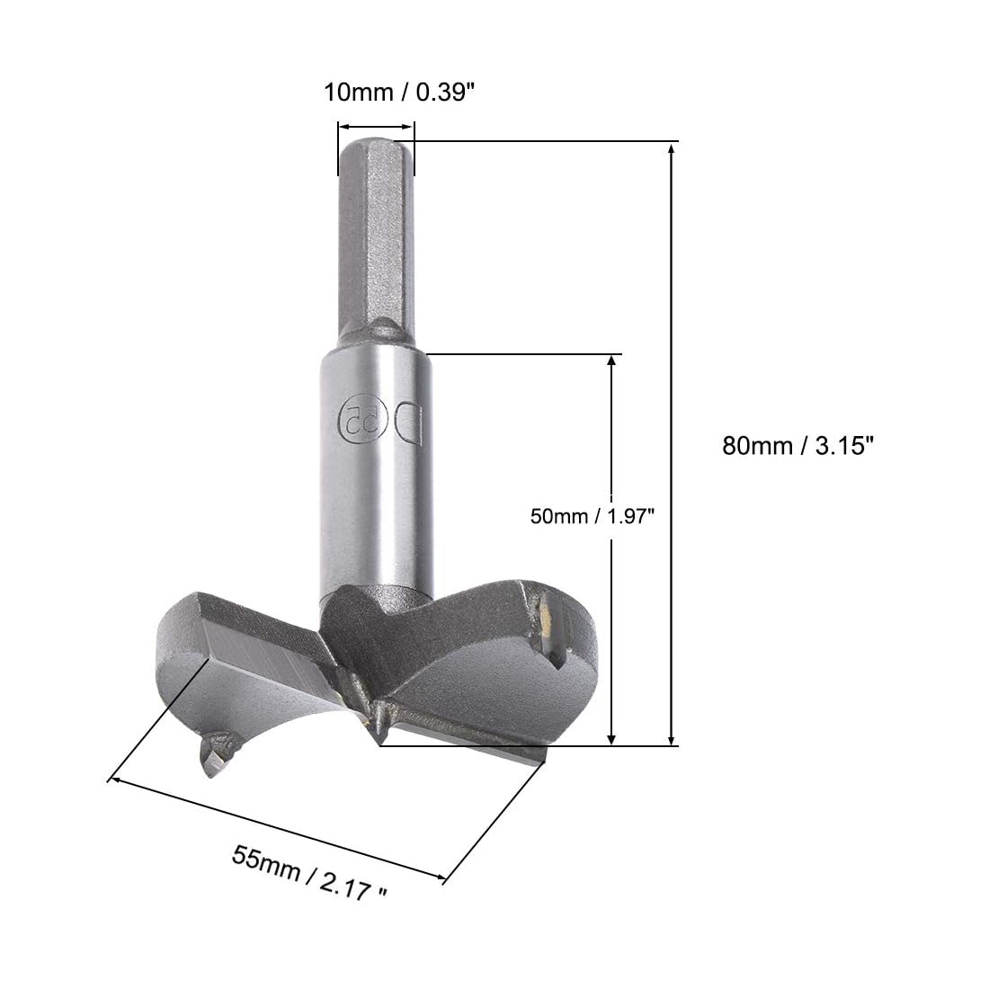 MACHSWON Forstner Drill Bits Tungsten Carbide Wood Hole Saw Opener Drill Bit 55mm,Woodworking Drilling Boring Bit Cutter - Image 2