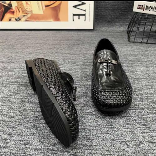 Men's Tassel - Detailed Woven Loafers, Fashionable Casual Footwear - Perfect for Weekend Hangouts, Urban Strolls & Daily Commutes2