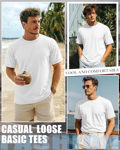 Image of Neer 3 Pack Big and Tall T-Shirts for Men L-7xl Tops | Large Casual Stretch Workout Tees, Short Sleeve Crewneck Oversized Shirts, Classic Summer Outfits, Comfy Basic Loose Clothes
