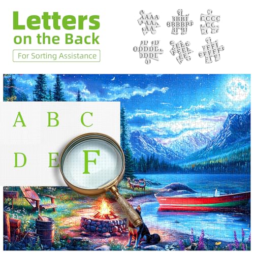 Moonlit Lake Cabin 500-Piece Jigsaw Puzzle – 20% Off - Image 3