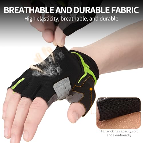 Image of Souke Sports Mens Cycling Gloves with Gel Pads Half Finger Bike Gloves Lightweight Anti-Slip Shock-Absorbing for MTB Road Biking