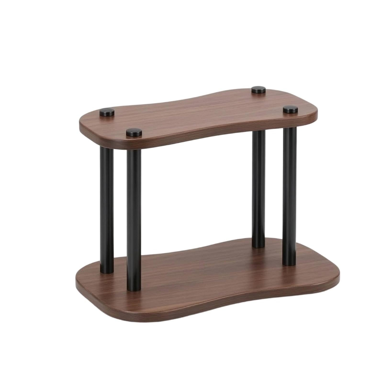 F Fityle Estante de Almacenamiento Estantería Organizador Repisa Soporte con Estilo Industrial de Acero y Diseño Abierto de Encimera con Tablas Símil Madera, 雅黑（双层）, 38CM