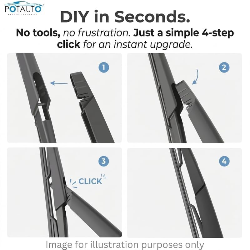 Image of POTAUTO Rear Wiper Blade ARM Suitable for Porsche Cayenne (Old Model) | 15 INCH | Premium Performance | F825