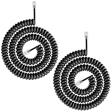 Telephone Cord, Uncoiled Phone Works with All Corded Landline Phones,Handset, Universally Compatible,for Use in Home or Office, Telephone Accessory BK-3M