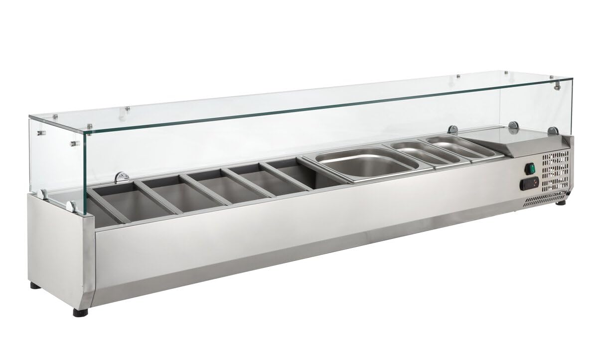 GastroHero Saladetta da tavolo ECO 5 x GN 1/4 con vetro | Forniture per catering CHR