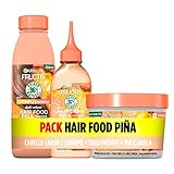 Garnier Fructis Pack Champú + Tratamiento Hair Drink + Mascarilla para Pelo Largo y Frágil, con Piña Anti-Rotura, Limpia, Desenreda y Nutre, Set de 3 Productos