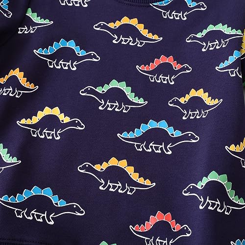 Meufam Toddler Boys Crewneck Sweatshirt Fashion Dinosaur Print Shirts Long Sleeve Cartoon Pullover Sweater for Kids4