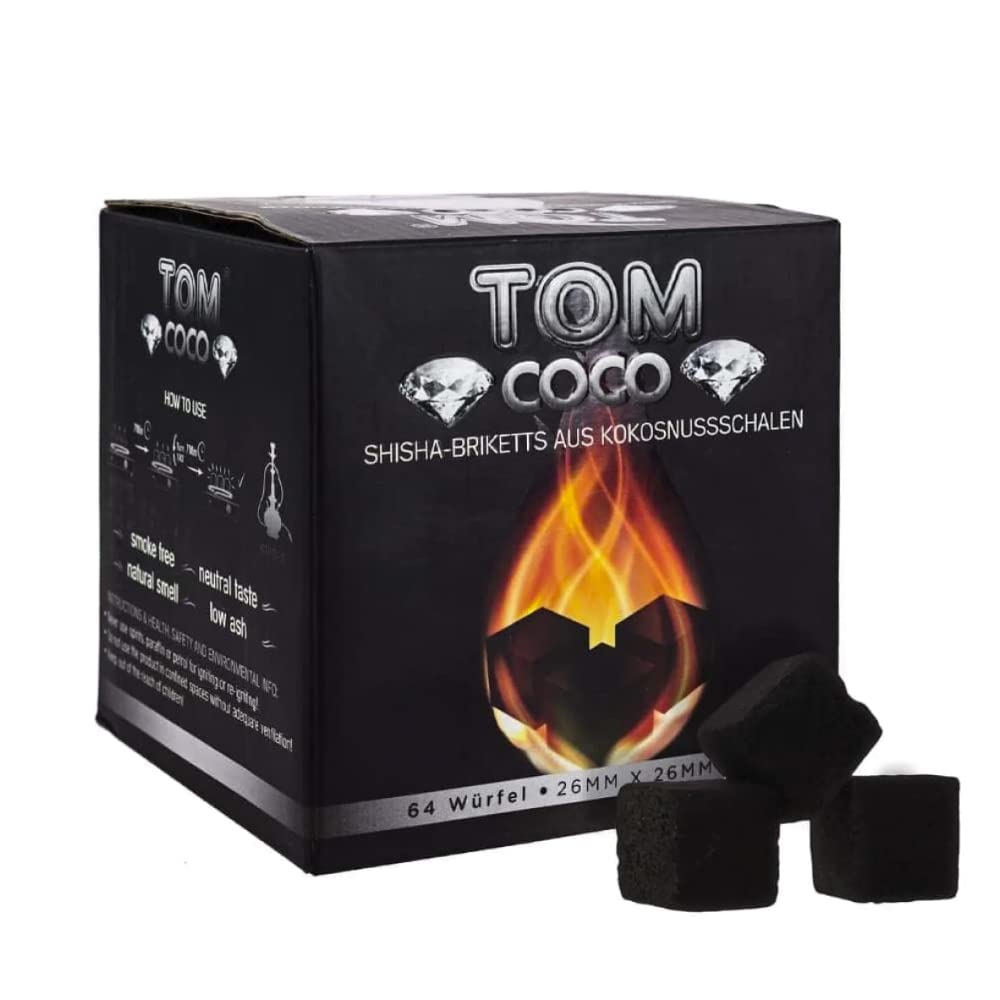 SHISHAZONE TOM COCO DIAMOND C26 Coconut Charcoal - Premium Quality 1KG Briquettes Made from 100% Coconut Shells