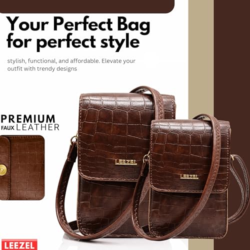 Image of LEEZEL Women's Girls Wallet Sling Bag for Mobile Cell Phone Holder