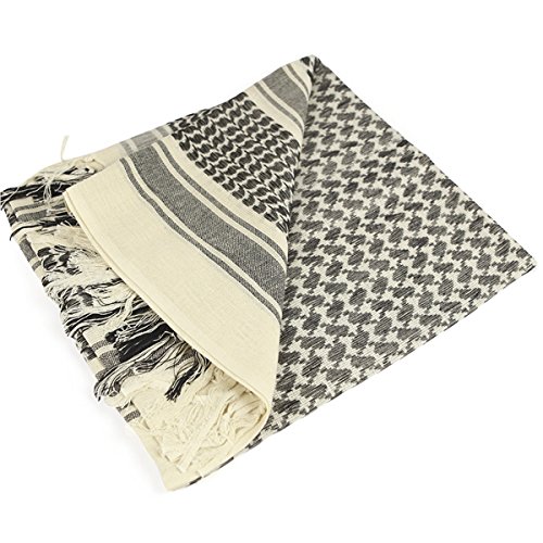 Free Soldier Scarf Military Shemagh Tactical Desert Keffiyeh Head Neck Scarf Arab Wrap With Tassel 43X43 Inches (Tan) #TOP1