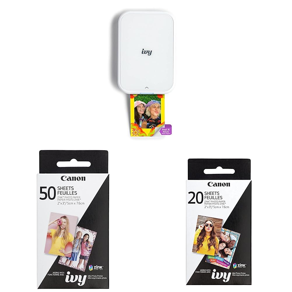 Amazon.com : Canon Ivy 2 Mini Photo Printer, Print from Compatible