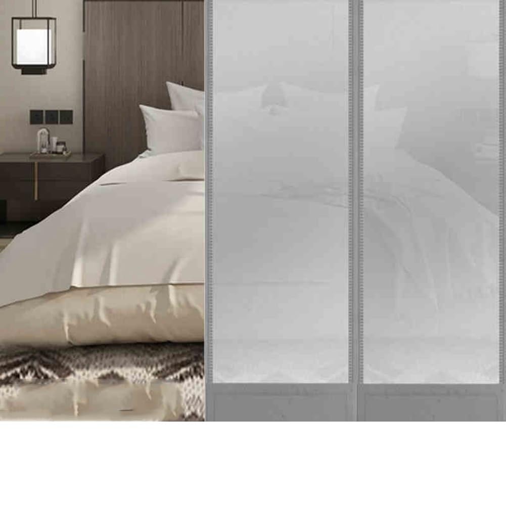 Ensemble de Rideaux de Porte à lanières, Rideau d'isolation Thermique magnétique Bande de Rideau de Porte en PVC givré Cuisine, Rideau de séparation de Chambre (Couleur : A, Taille : 1pcs0.45x2.7m)
