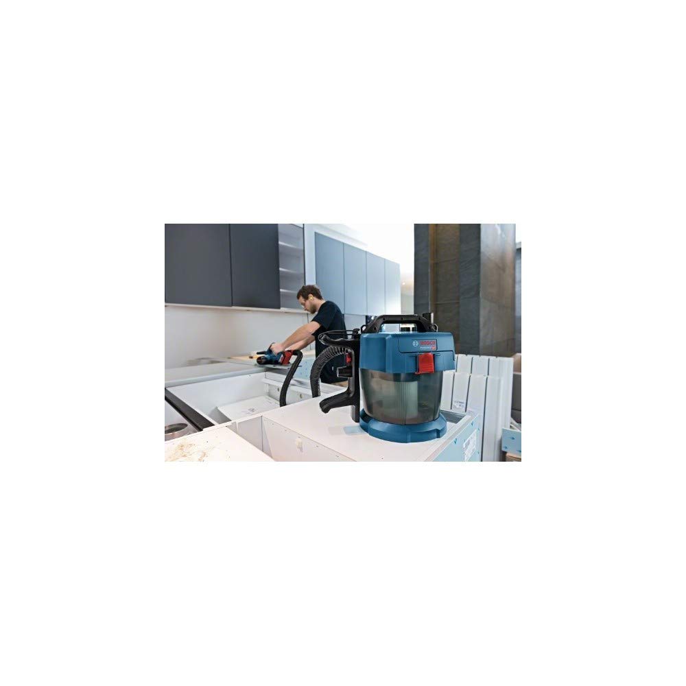 Bosch Professional 06019C6300 Aspirateur 18 V GAS 18 V-10 L (sans Batteries ni Chargeur, avec Filtre Plat Plissé, Suceur de Sol, Suceur Plat, Tuyau de 1,6 m, Débit Jusqu'à 24 L/Sec (Turbine) Bleu