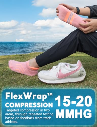 Coolmax Bamboo Viscose Compression Running Tab No Show Sock Women, Moisture Wicking Cushioned AntiBlister breathable3