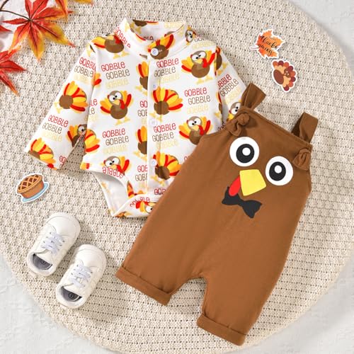 Image of Unutiylo Baby Boys Clothes for Gentleman Outfits,Toddler Overalls Baby Suspender Pants and Bodysuit Romper