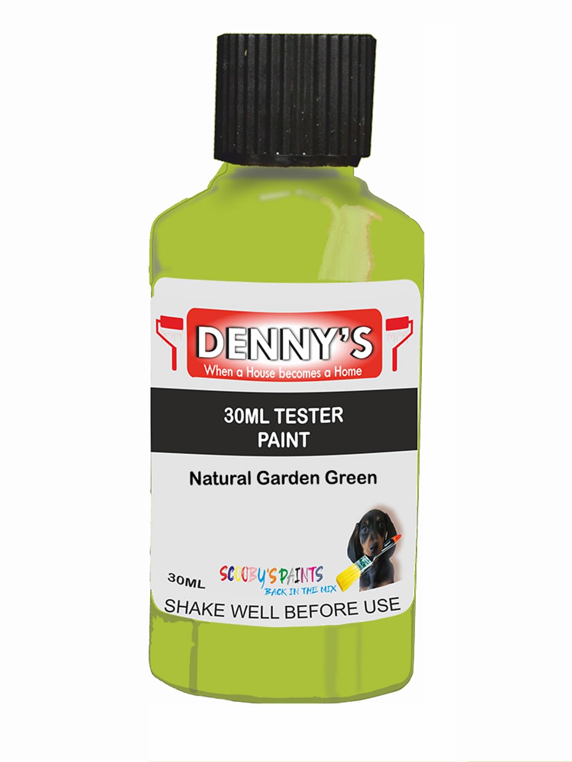 SCOOBYS PAINTS BACK IN THE MIX Chalk Emulsion Matt Paint, Water-Based, No Primer Required, For Walls and Furniture Light Green, (Natural Garden Green, 30ml Colour Tester)