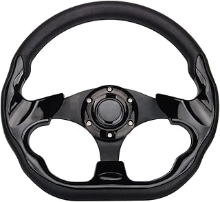 D Shape Style Golf Cart Steering Wheel Universal Design for Club Car Ds and Precedent EZGO RXV & TXT, Yamaha Golf Cart Steering Wheel