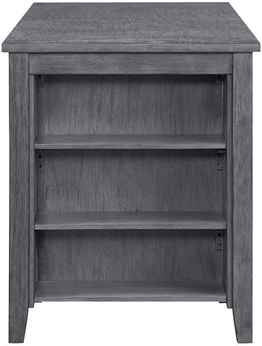 Miniatura 5 de Pemberly Row Mesa de bar de altura de mostrador con estantes de almacenamiento, mesa de pub rústica para cocina y comedor, mesa de comedor de granja