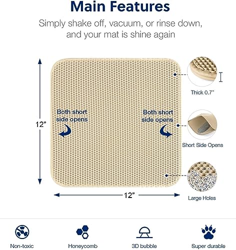 Image of Cat Litter Mat 30 cm x 30 cm (Beige)