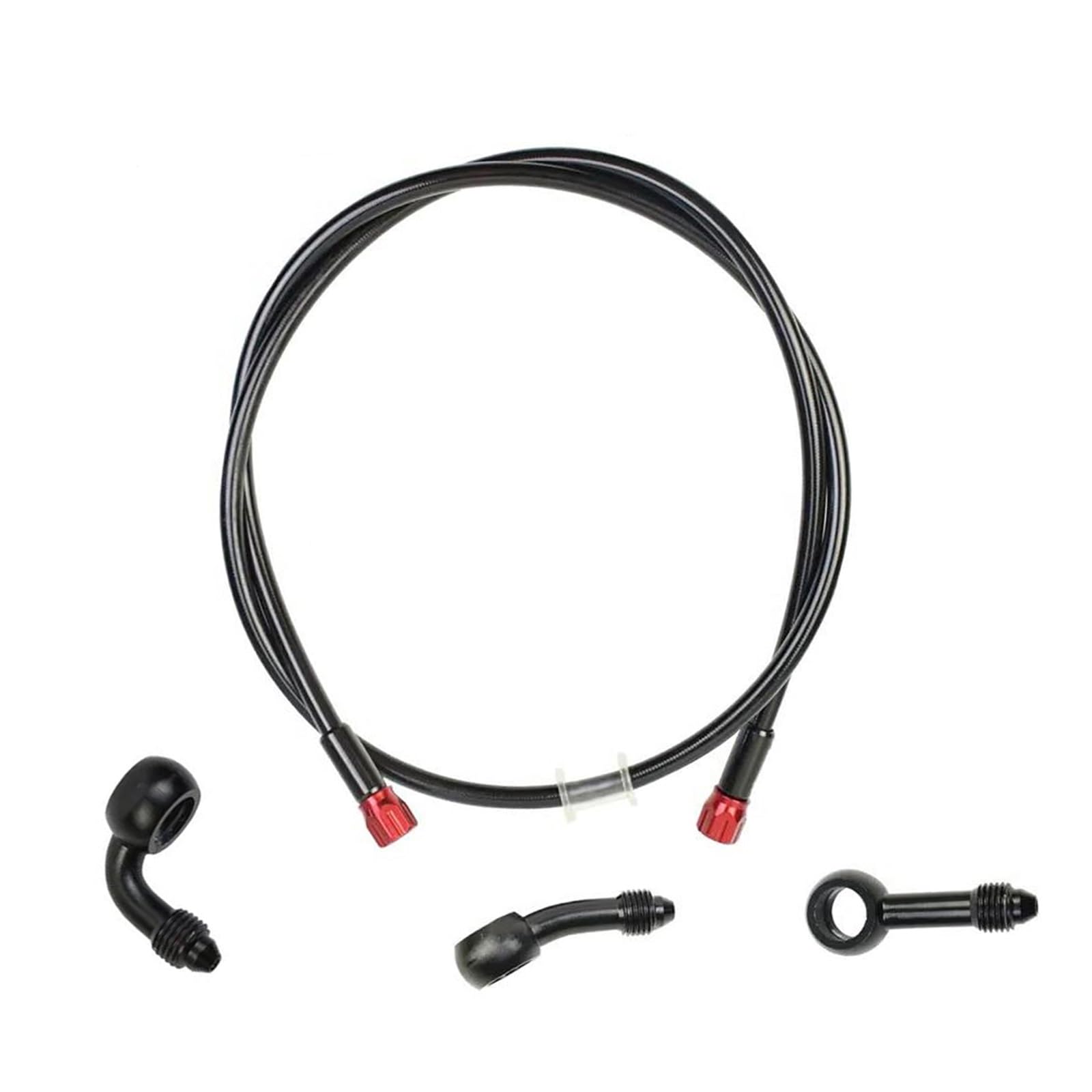 Shqxd Black- Silver Hydraulic Brake Hose Motorcycle 10Mm An3 Atv Dirt Pit Racing Bike Brake Hose Master Cylinder Oil Pipe Hydraulic Clutch Tube(1900Mm)