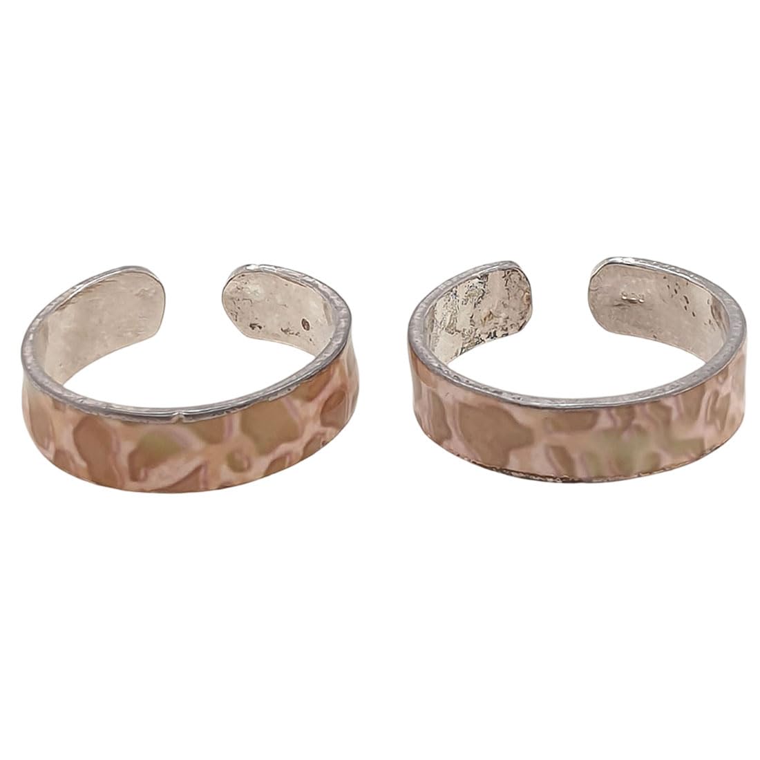 sahiba gems 925 Sterling Silver Designer Brown Color Toe Rings (Chandi Bichhiya) For Women ~ 2 Pieces (Band Style)-picture-35