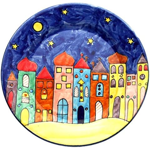 Gall&Zick Speiseteller set/2 Teller bunt bemalt Deko Geschirr Handbemalt Village Design Cover