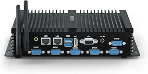 Industrial Mini PC Core i7 8550U Fanless Dual Display 4K, Win 11 Pro, 8GB RAM, 256GB SSD, Dual NIC, RS232, WiFi, BT4.2, 3G/4G Slot
