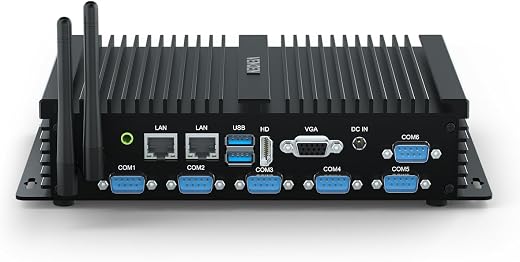 Industrial Mini PC Core i7 8550U, Win 11 Pro Mini PC Without Fan, Dual NIC, 8GB RAM DDR4 256GB SSD, HD/VGA 4K Dual Displa...