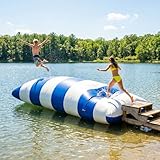 AIRMAT FACTORY 5x2m Inflatable Water Catapult Blob - Heavy-Duty PVC Water Launcher Blob with Electric Air Pump, Inflatable Jumping Air Bag for Lake, Beach, Pool Parties & Outdoor Water Fun