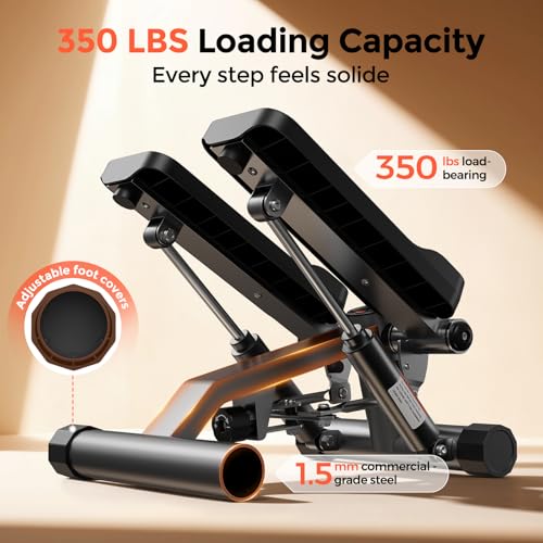 Sportsroyals Stair Stepper,Twist/Mini Stepper for Exercise at Home,Step Machine with Resistance Bands for Full Body Workout, 350lbs+ Capacity - Image 4