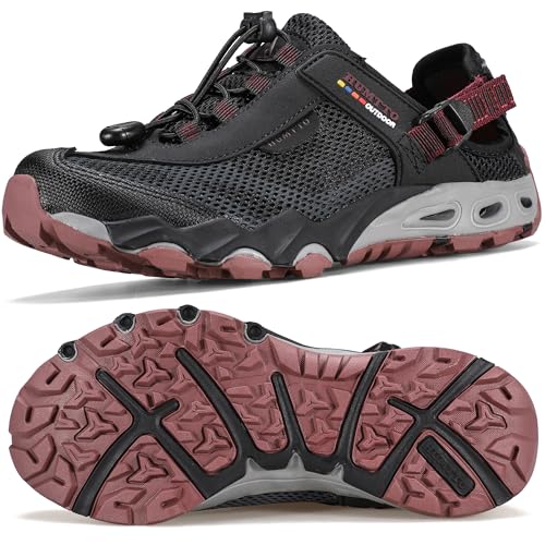 Image of HUMTTO Women's Amphibious Water Shoes - Closed Toe Hiking Sandals Summer Outdoor Water Sandal Non-Slip River Shoes Quick Drying Aqua Shoe
