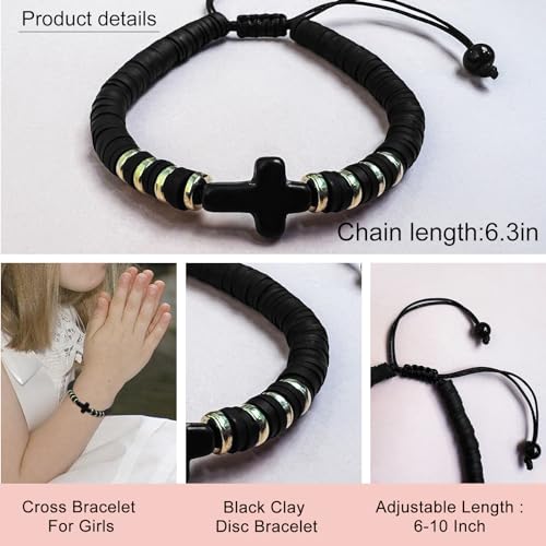 First Communion Gifts for Girls & Boys, Baptism Gifts Cross Bracelet for Girls,Boys, Kids for Age 3+4