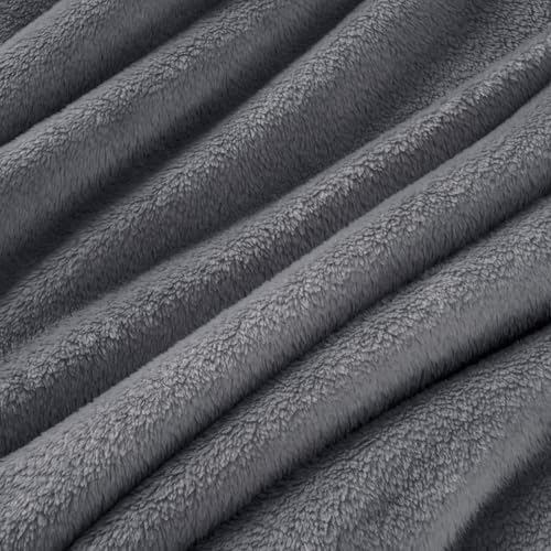 PHF Kuscheldecke Flauschig Fleecedecke 230x270cm - Oeko-Tex Weich Warm Wohndecke, Decke Blanket für Couch Sofa Bett, Tagesdecken & Kuscheldecken, Sofa überwurfdecke, Grau