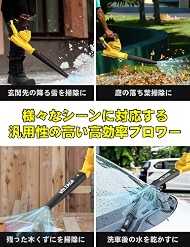 VOLTAGA ブロアー 充電式 ブロワー コードレス 風量5.7m³/min 風速273km/h 20V 2000mAhバッテリ 無段変速 回転速度20000RPM 電動ブロアー ハイパワー 充電式ブロワー 低騒音 低振動 軽量 フラットノズル リーフブロワー 超大風量 落ち葉 洗車 取扱説明書 5枚目