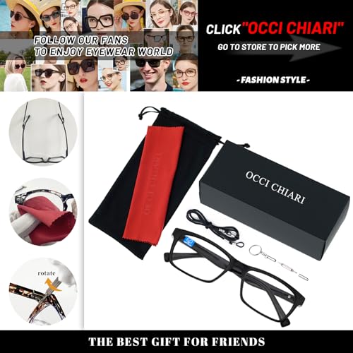 Image of OCCI CHIARI Blue Light Blocking Reading Glasses Men Designer Computer Readers 2.0(1.0 1.25 1.5 1.75 2.0 2.25 2.5 2.75 3.0 3.5 4.0 5.0 6.0)