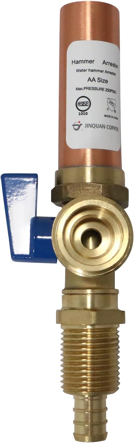 1 Pack 1/2" Pex x 3/4" MHT Washing Machine Valve Hammer Arrestor, Red