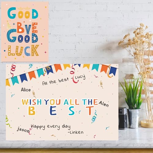 Image of We Will Miss You Card,Farewell Party Decorations, Jumbo Farewell Card With Envelope, Going Away Gift for Coworker Men Women, Goodbye Good Luck Retirement Card Guest Book Party Supplies (14x22iinch)