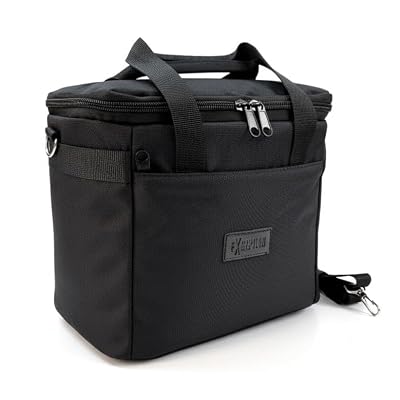 EXCEPTION THERMOS BAG, INSULATED FOOD CARRYING BAG, COLD HOT HOLDER BAG, LUNCH BAG (620 Black)